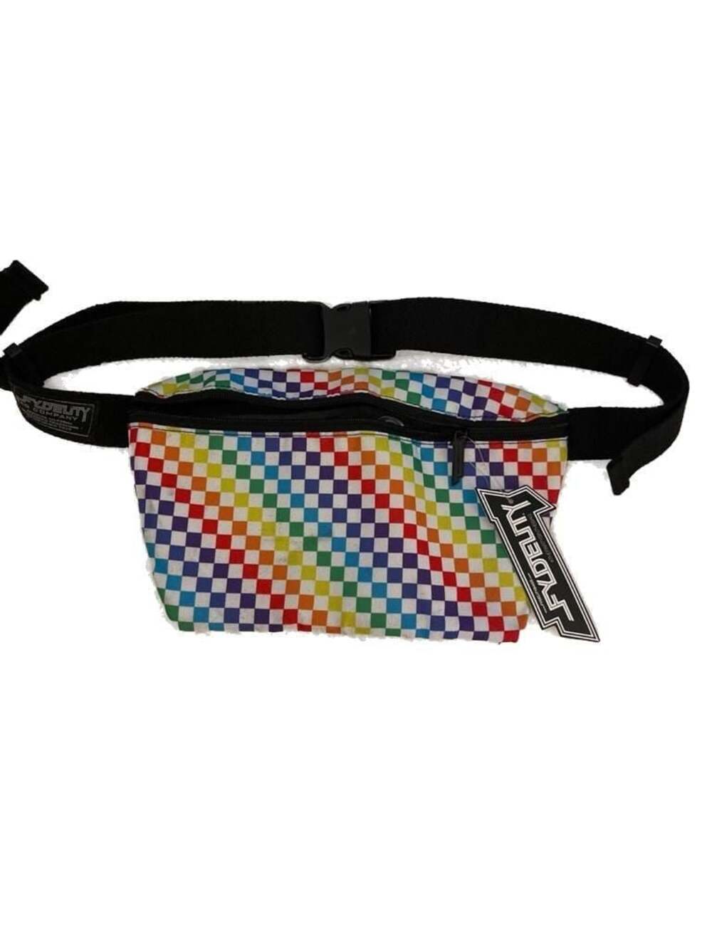 FYDELITY Ultra Slim Rainbow Checkerboard Fanny Pack